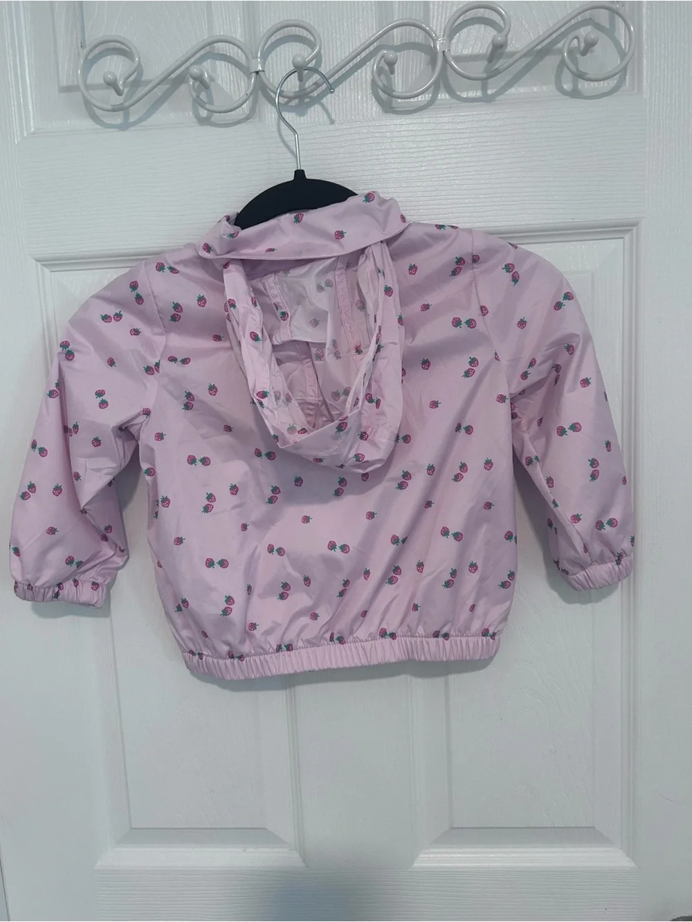 Baby GAP Pink Strawberry Hooded Windbreaker. Size 3